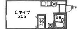 第3宮田ビル 2階ワンルームの間取り