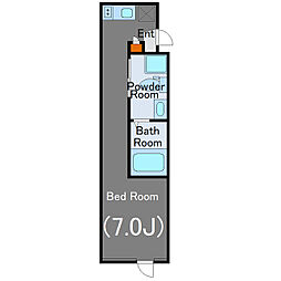 FURVAL代々木上原 2階ワンルームの間取り