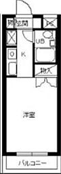 スカイコート蒲田4 ワンルームの間取図画像