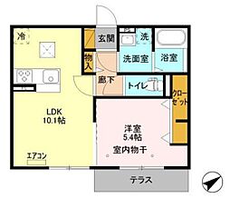 アステールピュールM 1LDKの間取図画像