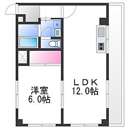 メゾンまつした 4階1LDKの間取り