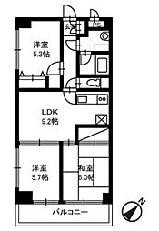 グランドハイツ2 3LDKの間取図画像