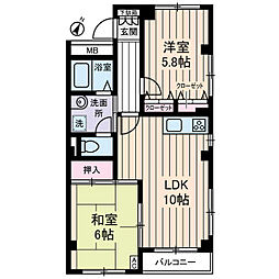 PATIOS 2LDKの間取図画像
