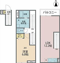 カインドネス武蔵関 1LDKの間取図画像