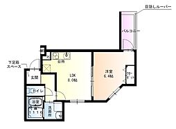 岸和田市宮本町アパート 1LDKの間取図画像