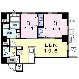 ローヤルマンション 2LDKの間取図画像