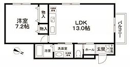 メゾンヤード 1LDKの間取図画像