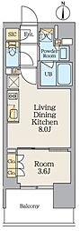 クレストコート王子 1LDKの間取図画像