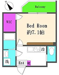 アパート 1Kの間取図画像