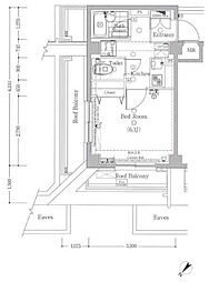 アルテシモ志村坂上 6階1Kの間取り