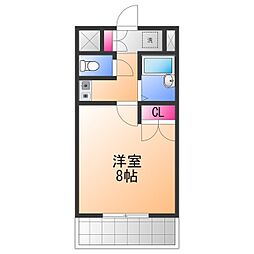 オアシス羽倉崎1 1Kの間取図画像