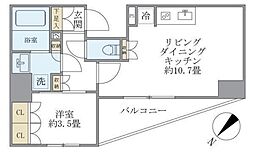 ジオエント駒込 3階1LDKの間取り