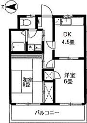 ミドルパーク 2DKの間取図画像
