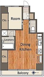 ライオンズマンション新大久保第2 1SDKの間取図画像