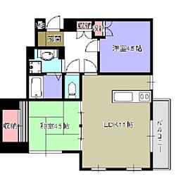 エスポワール 5階2LDKの間取り