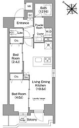 コンフォリア・リヴ茅場町 2LDKの間取図画像