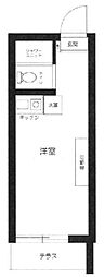 都営大江戸線 落合南長崎駅 徒歩5分の賃貸マンション 1階ワンルームの間取り