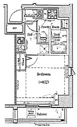 プレール・ドゥーク板橋2 1Kの間取図画像