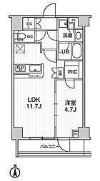ジェノヴィア本所吾妻橋2スカイガーデン 1LDKの間取図画像
