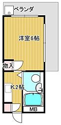 パークシティ上用賀 1Kの間取図画像