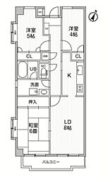 ウエルカーサ 花小金井 1階3LDKの間取り