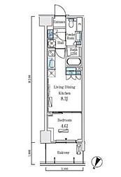 ロイヤルパークス赤羽サウス 1LDKの間取図画像