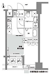 コンフォリア芝公園 ワンルームの間取図画像