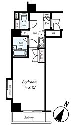 ガラ・ステージ西新宿 1Kの間取図画像