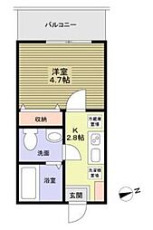 アルファparkseast 1Kの間取図画像