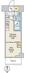 CREATIF本所吾妻橋 1DKの間取図画像