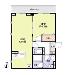 JR山手線 大崎駅 徒歩13分の賃貸マンション 3階1LDKの間取り