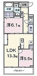 ブランノワレ 3階2LDKの間取り