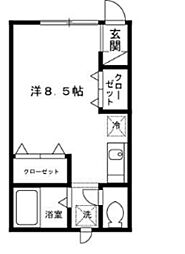 エスエフ ファミール 1階ワンルームの間取り
