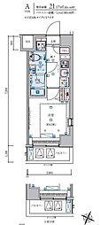 LIVCITY横濱石川町 1Kの間取図画像