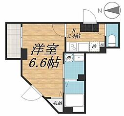 植木ビル 2階1Kの間取り