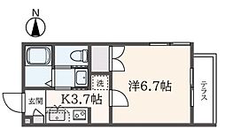 マ・メゾン仲町 1階1Kの間取り