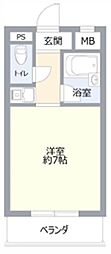 リープハーベン北花田 1Kの間取図画像