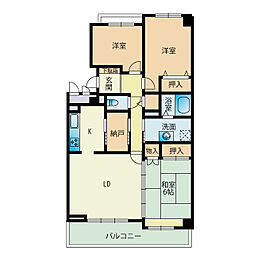 コンダクトヴィレッジ若久 3LDKの間取図画像