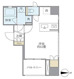 KDXレジデンス神田 6階ワンルームの間取り