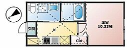 ベイルーム本鵠沼 1Kの間取図画像