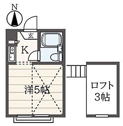 シャトウ荻窪A ワンルームの間取図画像