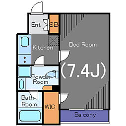 DUARES愛宕虎ノ門 4階1Kの間取り