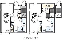 レオネクストあけぼの 1Kの間取図画像