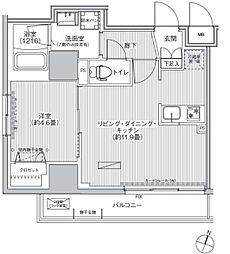 GranForks神田イーストタワー 1LDKの間取図画像