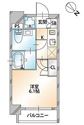 パーク巣鴨 1Kの間取図画像