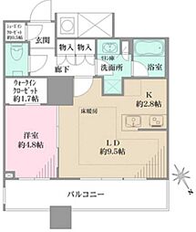 ザ・パークハウス西新宿タワー60 1LDKの間取図画像