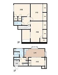サンライズコーポ 4LDKの間取図画像