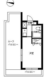 スカイコート高田馬場 3階ワンルームの間取り