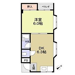 サニー・ヴィレッジ 1DKの間取図画像