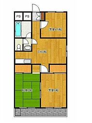 葵マンション 3DKの間取図画像